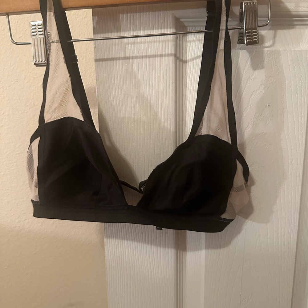 Victoria's Secret Black and Cream Sheer Bralette